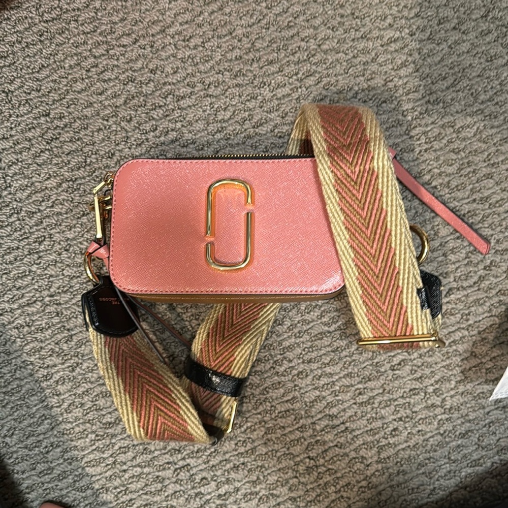 MARC JACOBS PINK GOLD SNAPSHOT CROSSBODY
